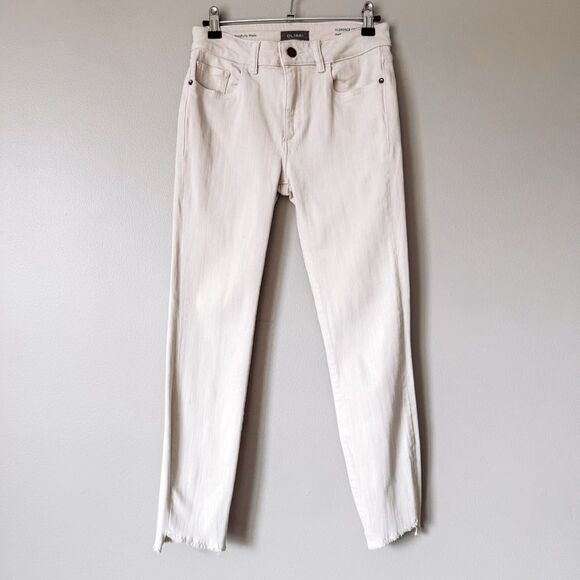 DL1961 Mid Rise Instasculpt Ankle Skinny Cream Size 26 - Picture 2 of 8